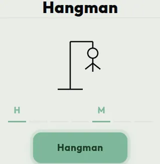 Free daily hangman word game - guess the mystery word letter by letter before the stick figure is complete.
