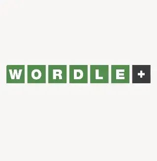 Wordle game board display with a 5x6 grid. Green, yellow, and gray tiles show clues for guessing the 5-letter hidden word.